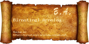 Birnstingl Arnolda névjegykártya